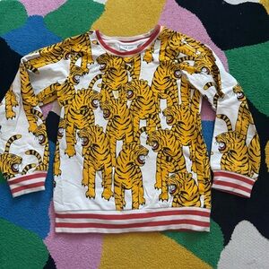 Mini Rodini Yellow Tiger Print Sweatshirt 4/6T